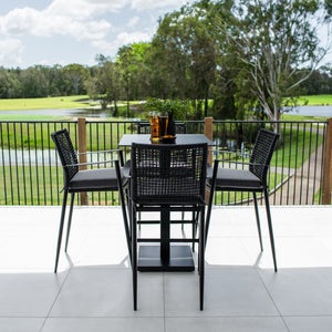 best-outdoor-furniture-Vienna Rope Lennox - 5pce (70x70) - Outdoor Bar Set #color_BLACK