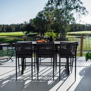 best-outdoor-furniture-Vienna Rope Malibu - 7pce (200x65) - Outdoor Bar Set #color_BLACK-STONE