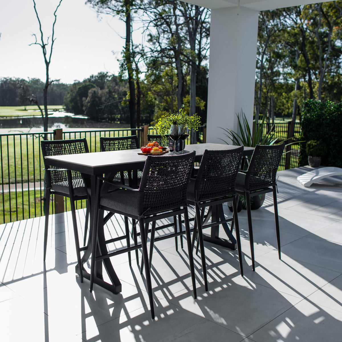 best-outdoor-furniture-Vienna Rope Malibu - 7pce (200x65) - Outdoor Bar Set #color_BLACK-STONE