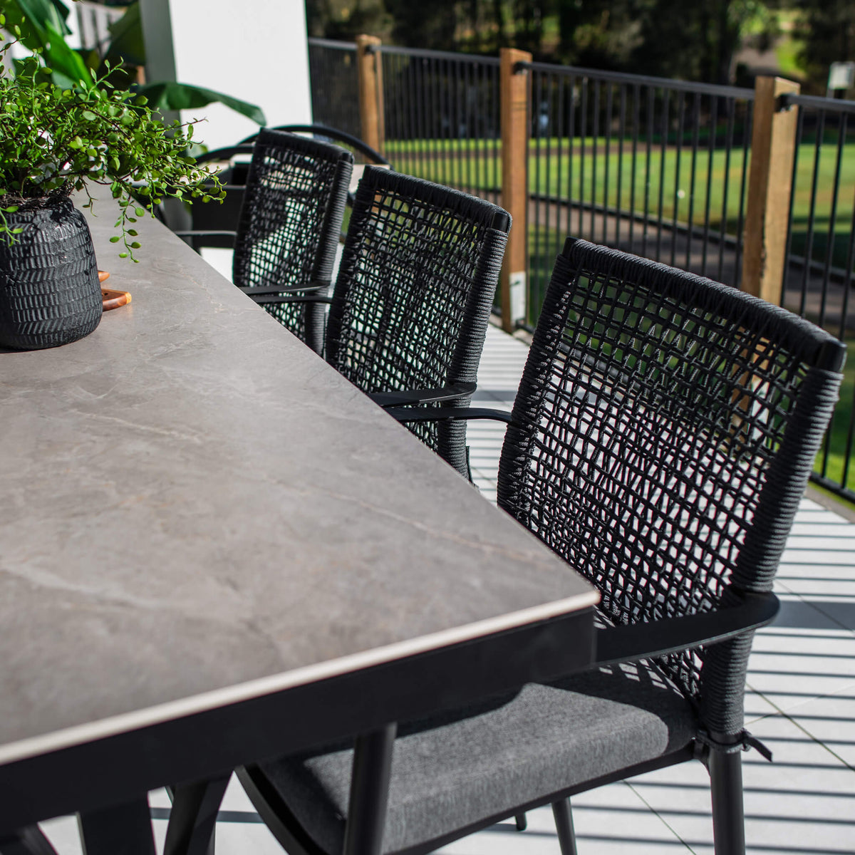 best-outdoor-furniture-Vienna Rope Malibu - 7pce (200x65) - Outdoor Bar Set #color_BLACK-STONE