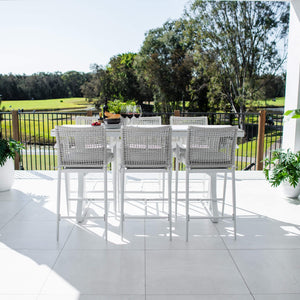 best-outdoor-furniture-Vienna Rope Malibu - 7pce (200x65) - Outdoor Bar Set #color_WHITE