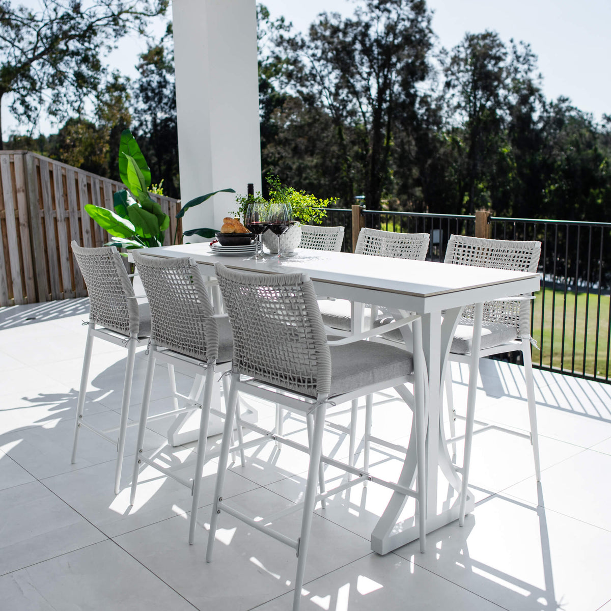 best-outdoor-furniture-Vienna Rope Malibu - 7pce (200x65) - Outdoor Bar Set #color_WHITE