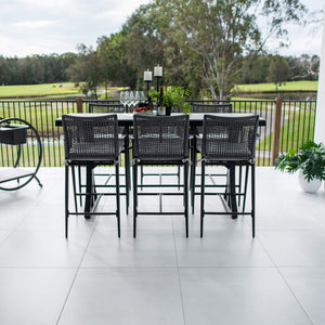 best-outdoor-furniture-Vienna Rope Malibu - 7pce (200x65) - Outdoor Bar Set #color_BLACK