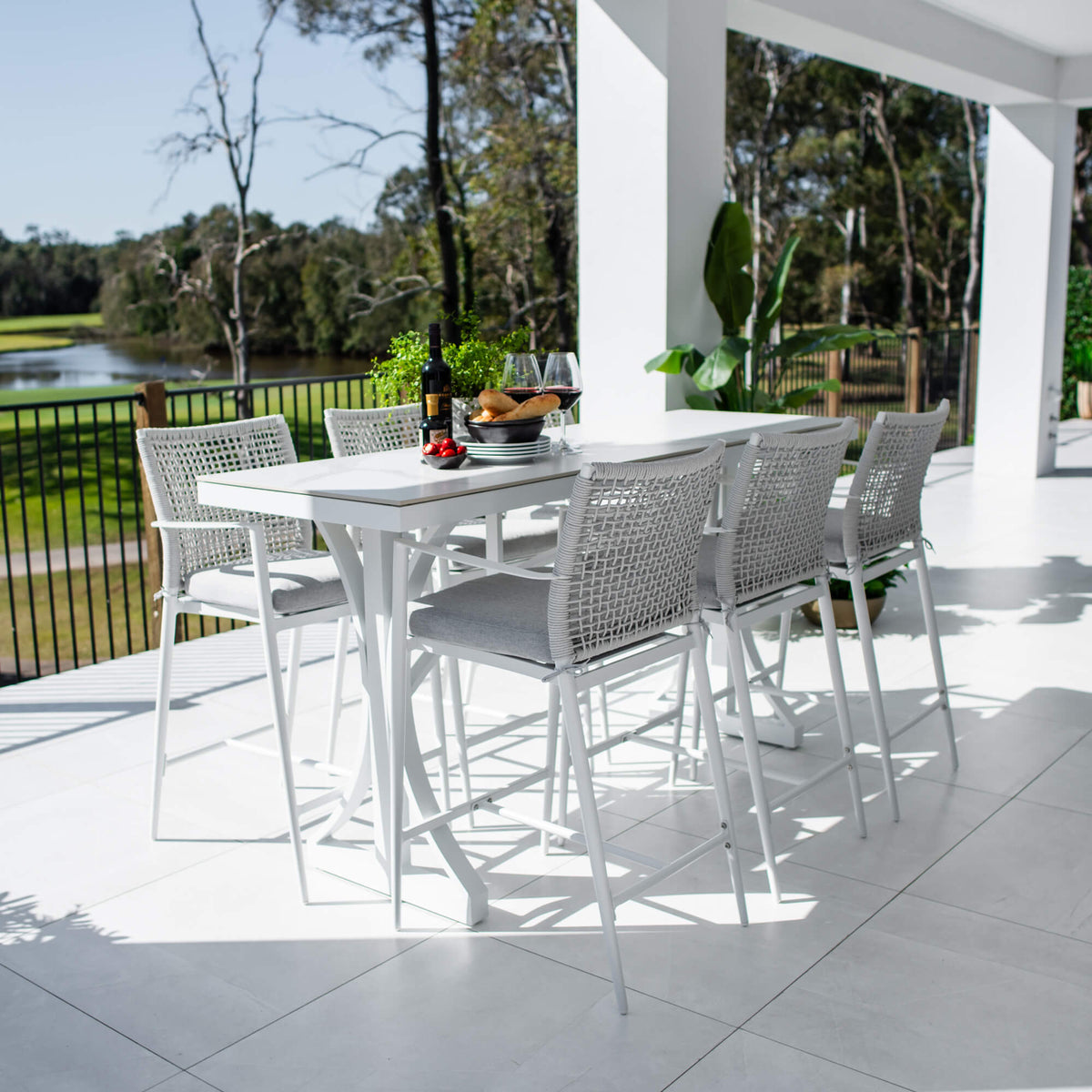 best-outdoor-furniture-Vienna Rope Malibu - 7pce (200x65) - Outdoor Bar Set #color_WHITE