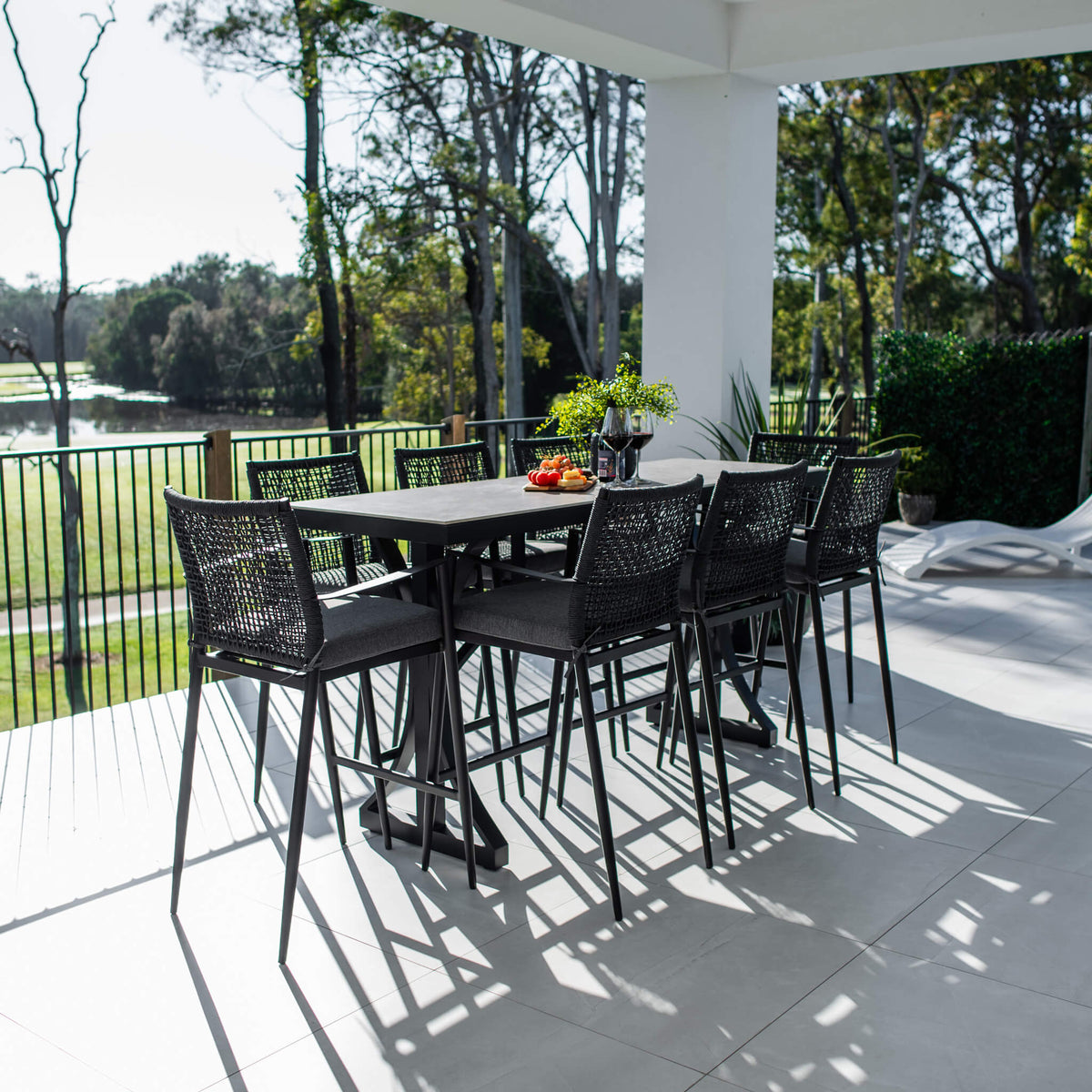 best-outdoor-furniture-Vienna Rope Malibu - 9pce (200x65) - Outdoor Bar Set #color_BLACK-STONE