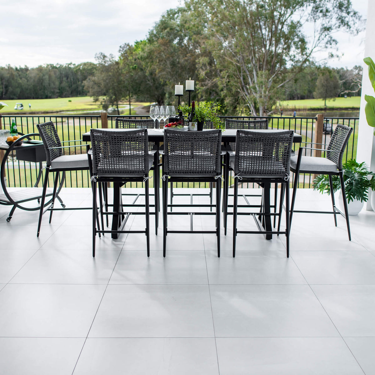 best-outdoor-furniture-Vienna Rope Malibu - 9pce (200x65) - Outdoor Bar Set #color_BLACK