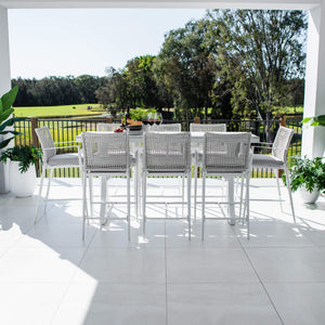 best-outdoor-furniture-Vienna Rope Malibu - 9pce (200x65) - Outdoor Bar Set #color_WHITE