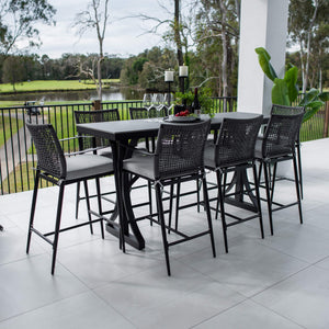 best-outdoor-furniture-Vienna Rope Malibu - 9pce (200x65) - Outdoor Bar Set #color_BLACK