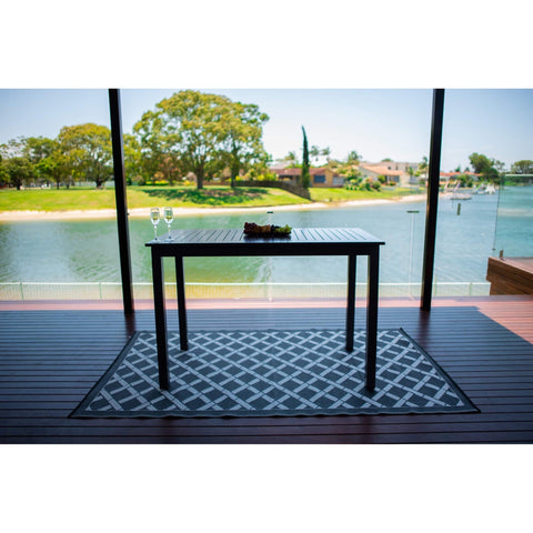 Aluminium Slat - Outdoor Bar Table (150 x 80 x 101H) GUNMETAL