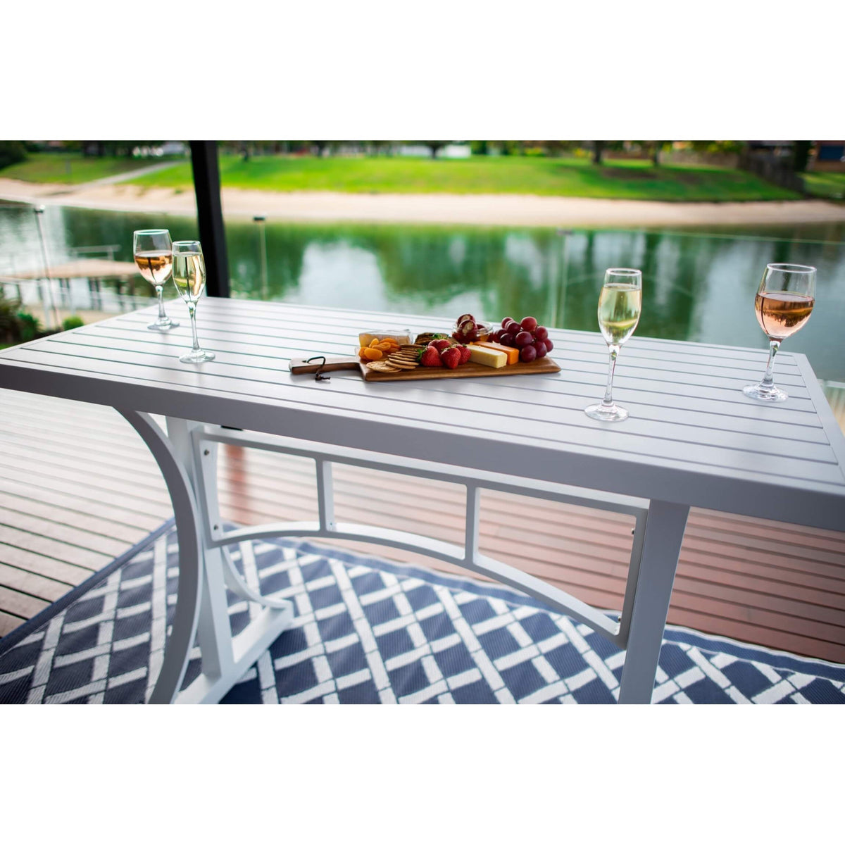 best-outdoor-furniture-Bergen Slat Moon BAR Table - Outdoor Bar Table (150x65x101H) #color_WHITE