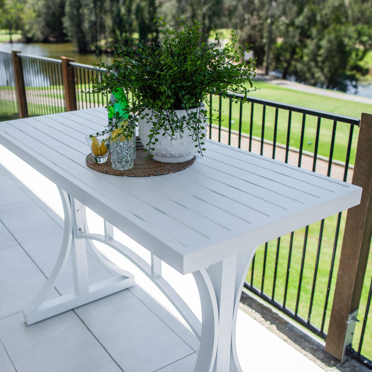 Bergen Slat Moon BAR Table - Outdoor Bar Table (150x65x101H)