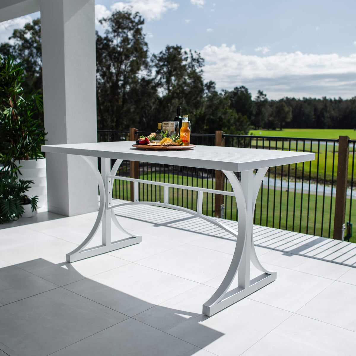 best-outdoor-furniture-Bergen - (200x100) - White Outdoor Bar Table #color_WHITE