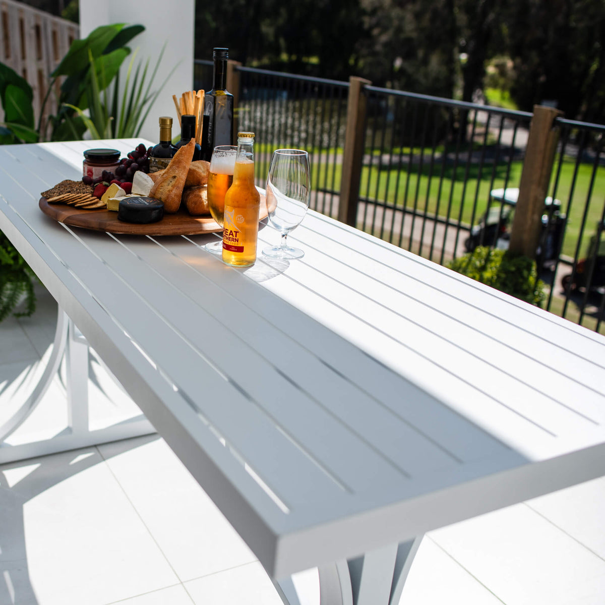 best-outdoor-furniture-Bergen Slat - White - Outdoor Bar Table (200x65x101H) #color_WHITE