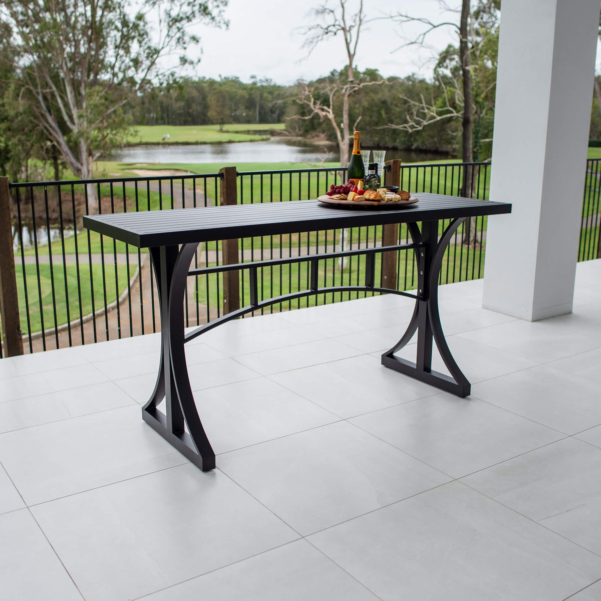 best-outdoor-furniture-Bergen Slat - White - Outdoor Bar Table (200x65x101H) #color_BLACK