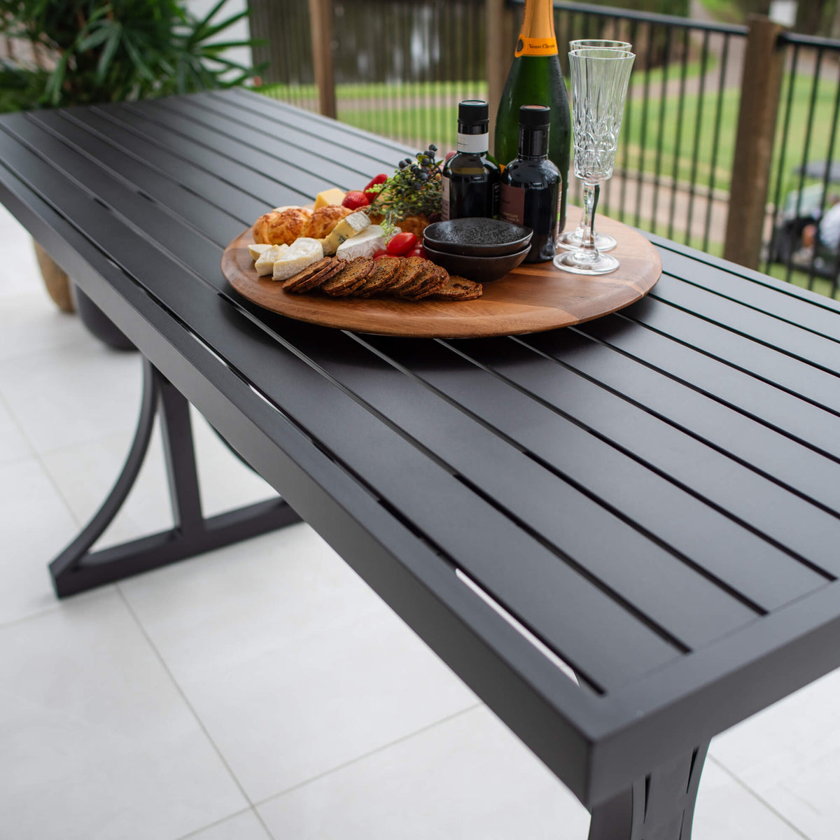 best-outdoor-furniture-Bergen Slat - White - Outdoor Bar Table (200x65x101H) #color_BLACK