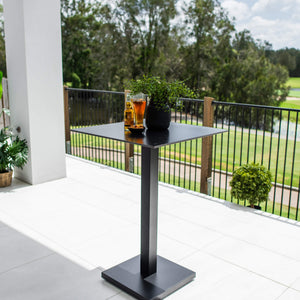 best-outdoor-furniture-Lennox - (70x70) - Outdoor Bar Table - Outdoor Dining Set #color_BLACK
