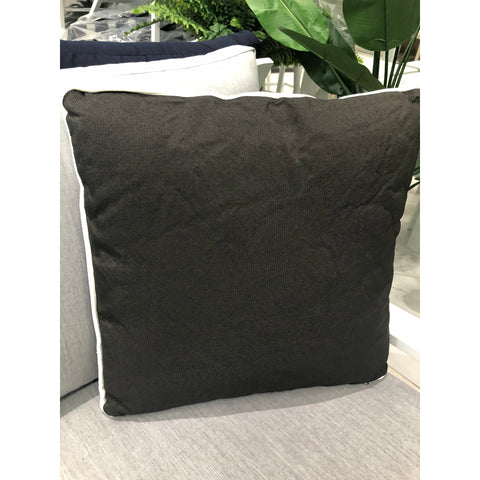 Outdoor Escape - Wifera 091 Black with white piping - Outdoor Cushion