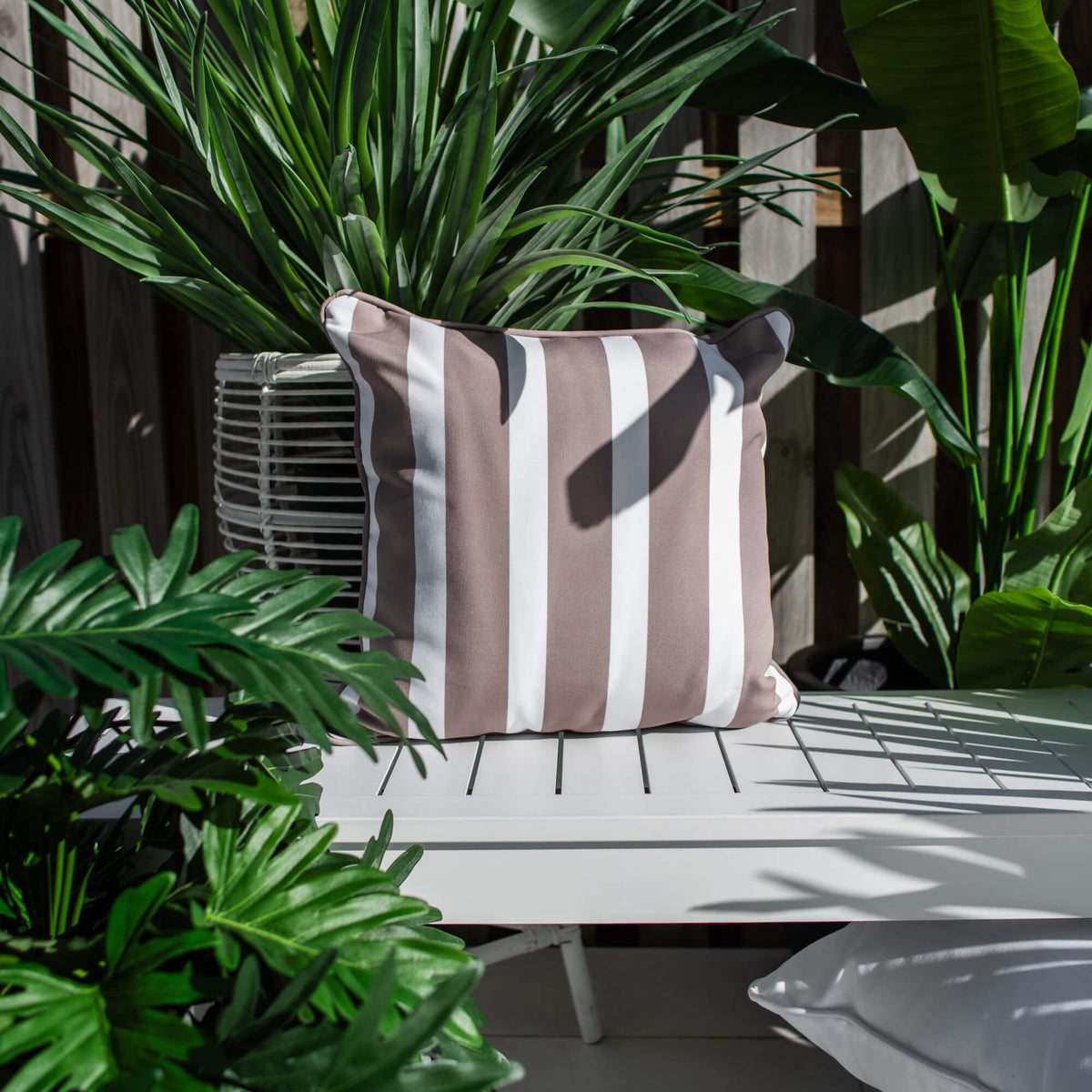 best-outdoor-furniture-Stella Stripe 45 x 45cm - Outdoor Cushion #color_BIEGE-WHITE