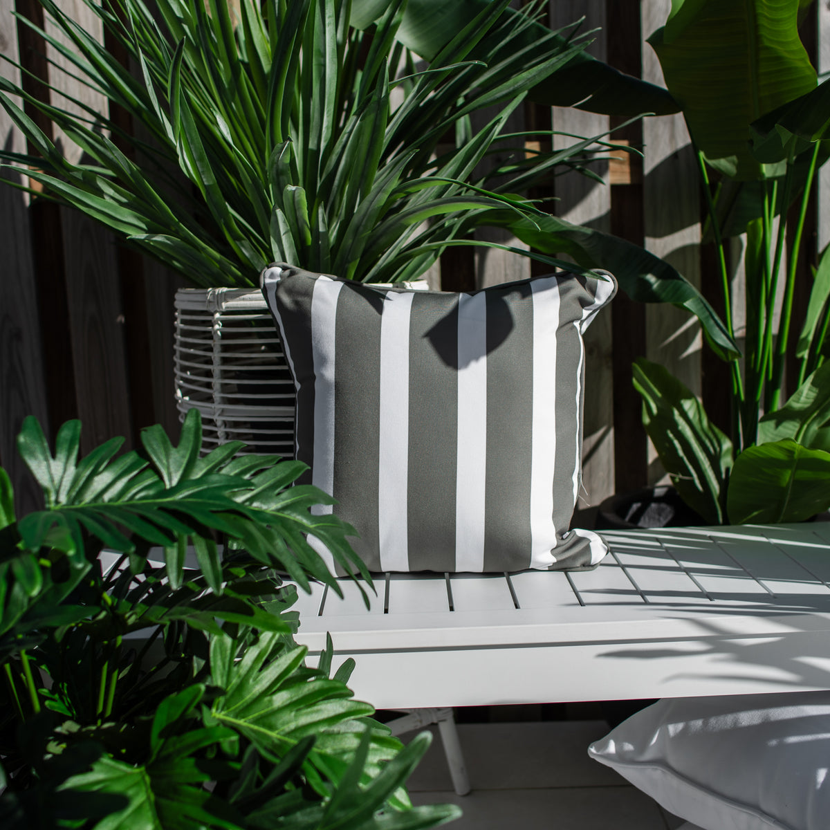 best-outdoor-furniture-Stella Stripe 45 x 45cm - Outdoor Cushion #color_SAGE-WHITE