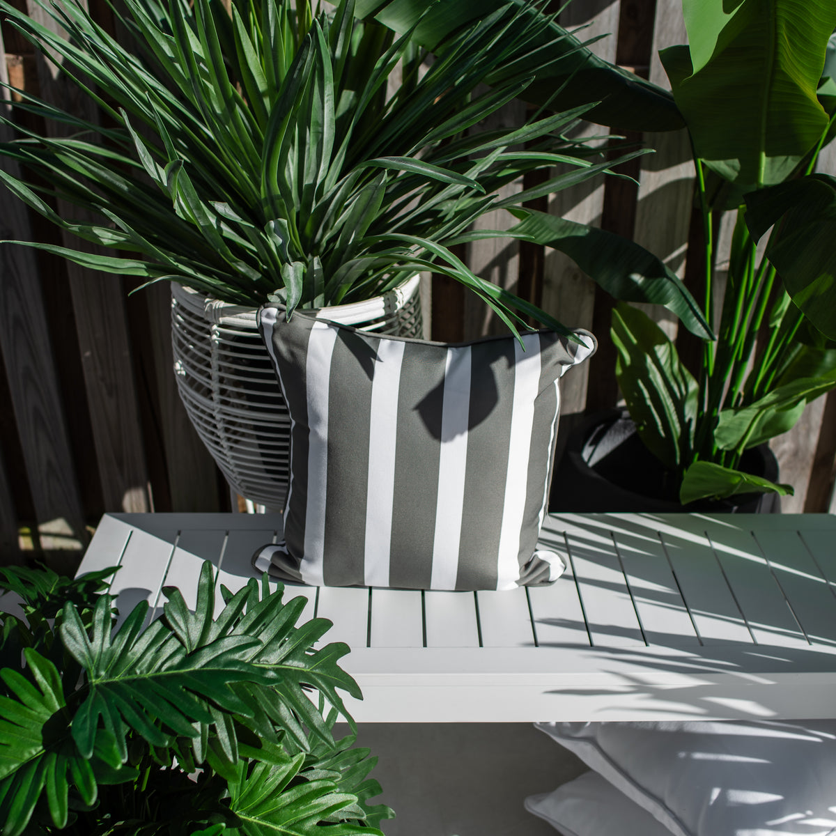 best-outdoor-furniture-Stella Stripe 45 x 45cm - Outdoor Cushion #color_SAGE-WHITE