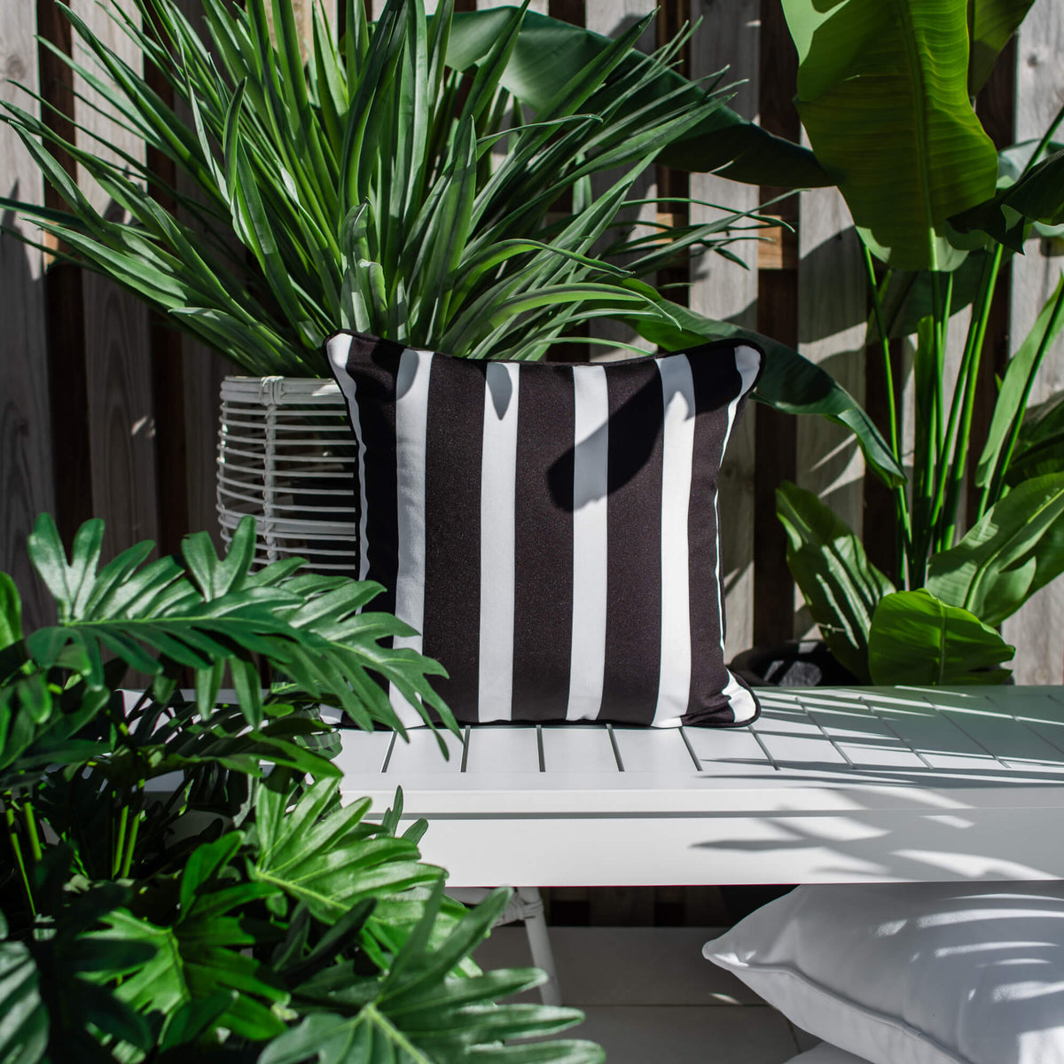 best-outdoor-furniture-Stella Stripe 45 x 45cm - Outdoor Cushion #color_BLACK-WHITE