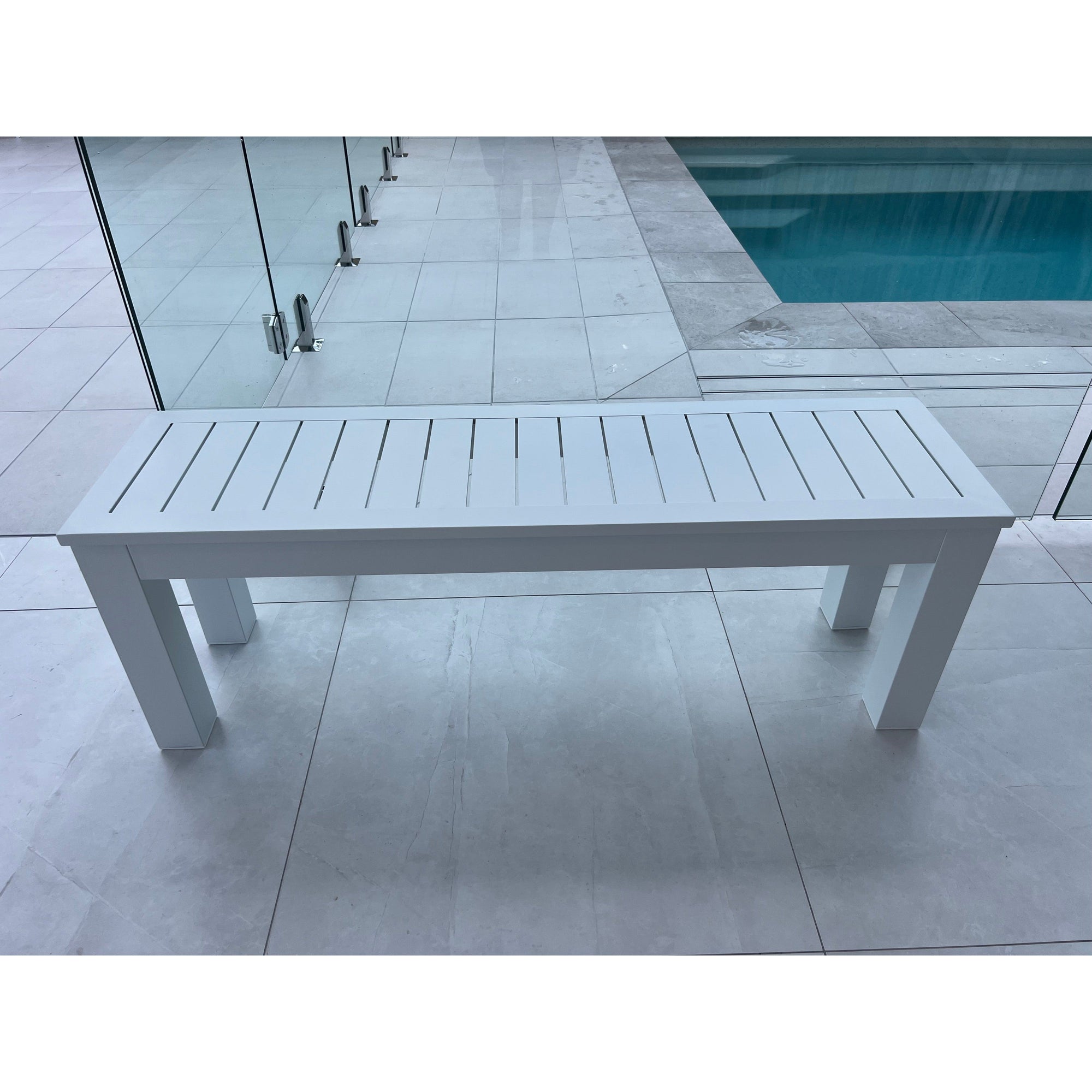 best-outdoor-furniture-Aluminium Slat Bench 129cm - Outdoor Bench