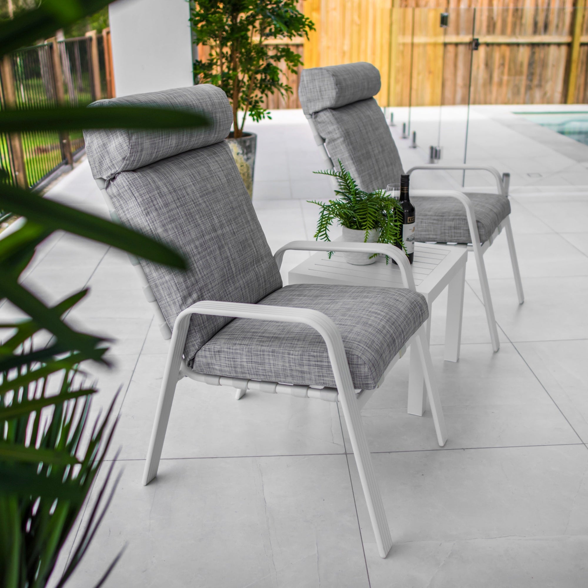 best-outdoor-furniture-Andorra - Slat Side - 3pce Outdoor Chat Set White/Grey