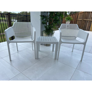 best-outdoor-furniture-Nero - Slat Side - 3pce Outdoor Chat Set White