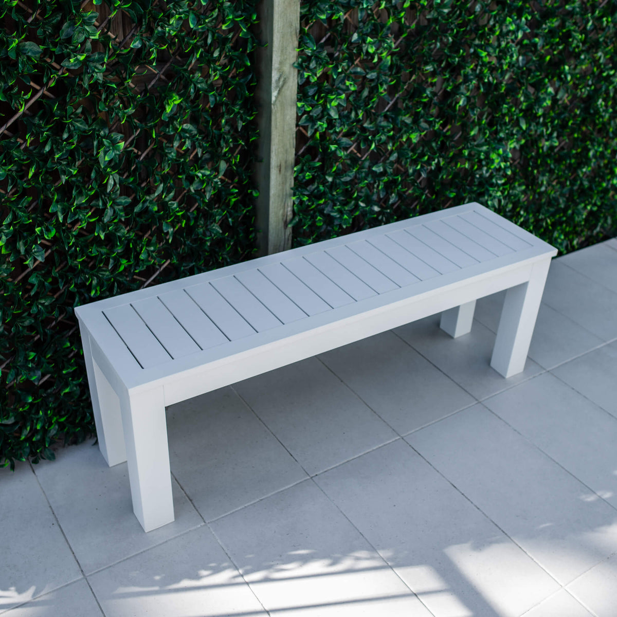 best-outdoor-furniture-Slat Bench - Outdoor Dining Chair #color_WHITE