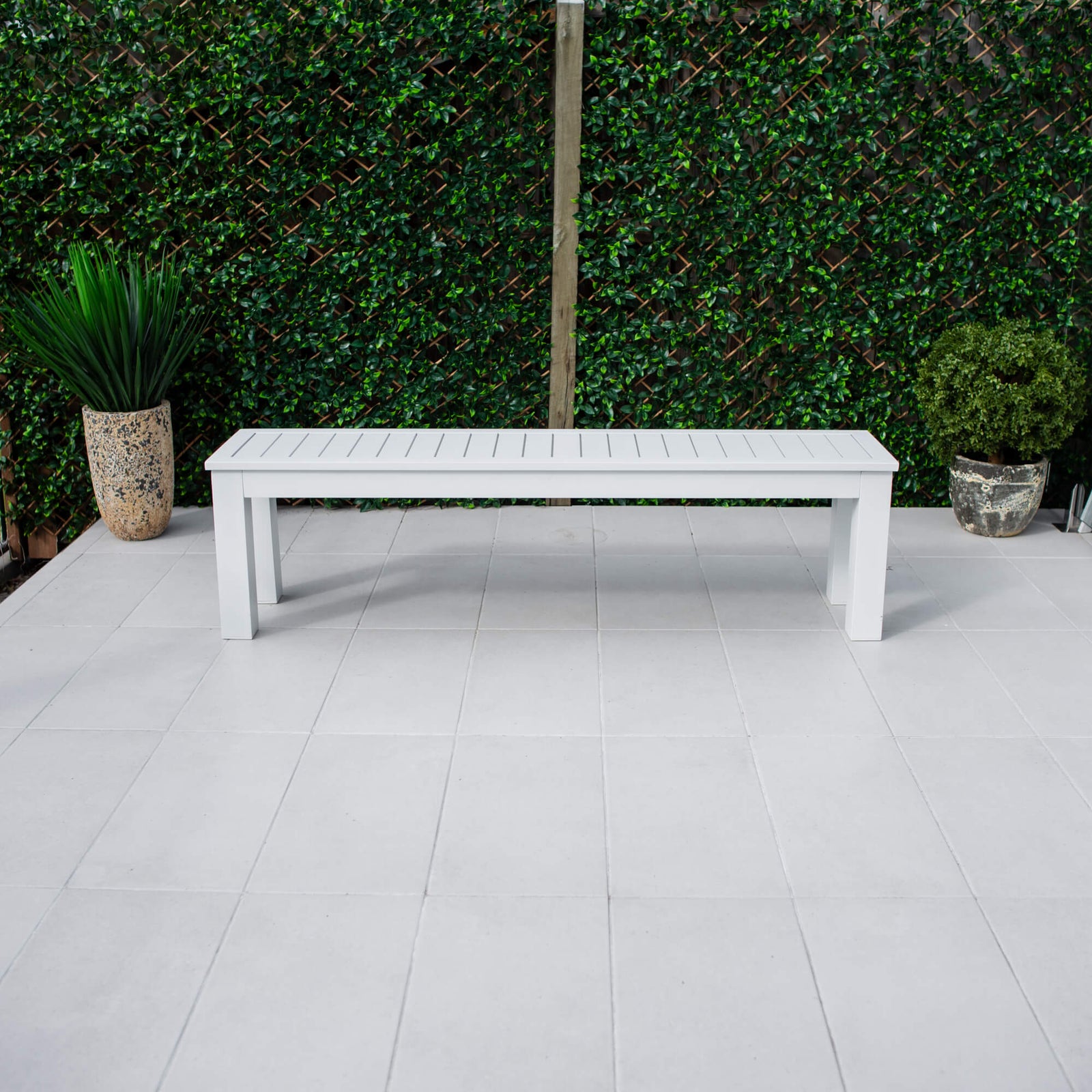 best-outdoor-furniture-Slat Bench - Outdoor Dining Chair #color_WHITE