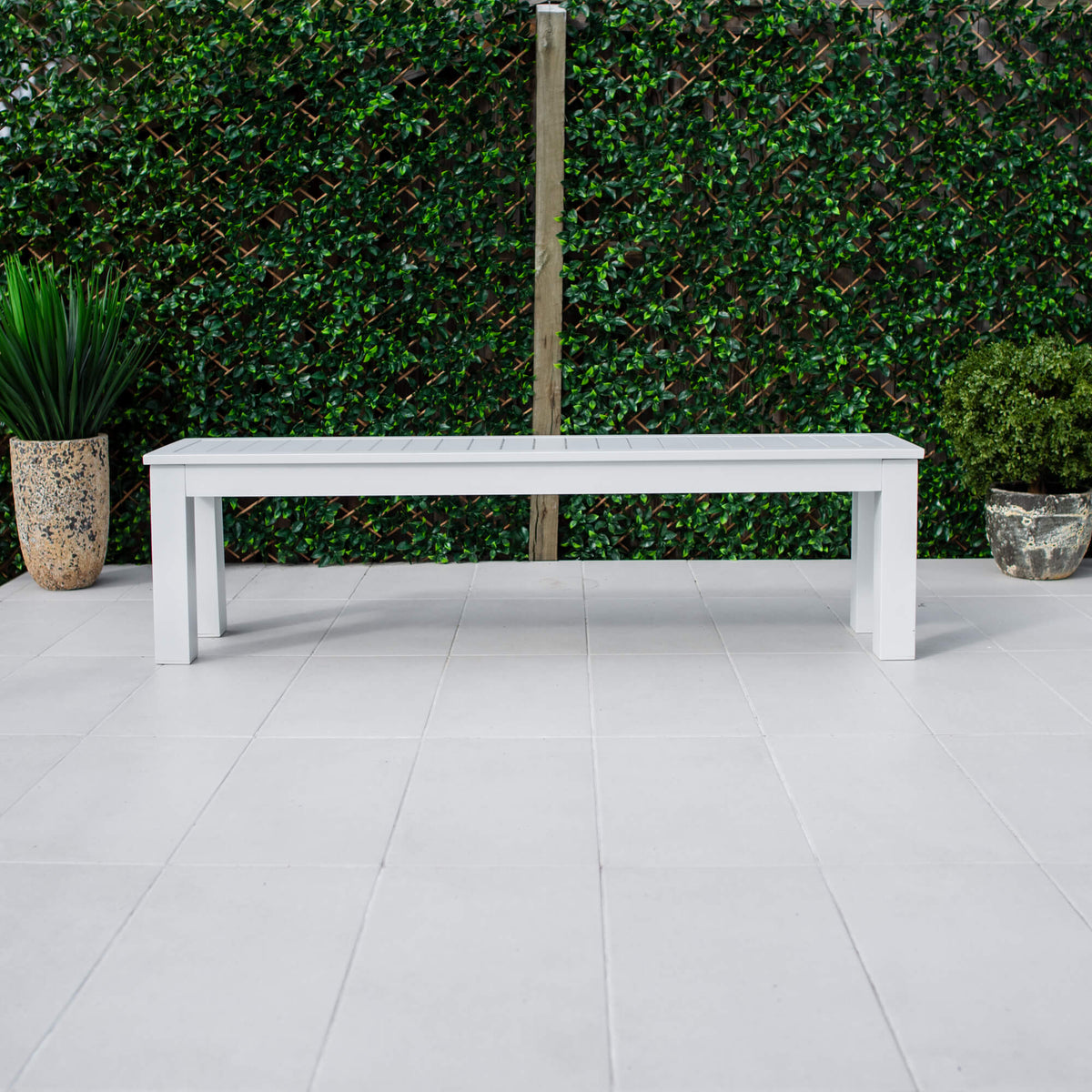 best-outdoor-furniture-Slat Bench - Outdoor Dining Chair #color_WHITE