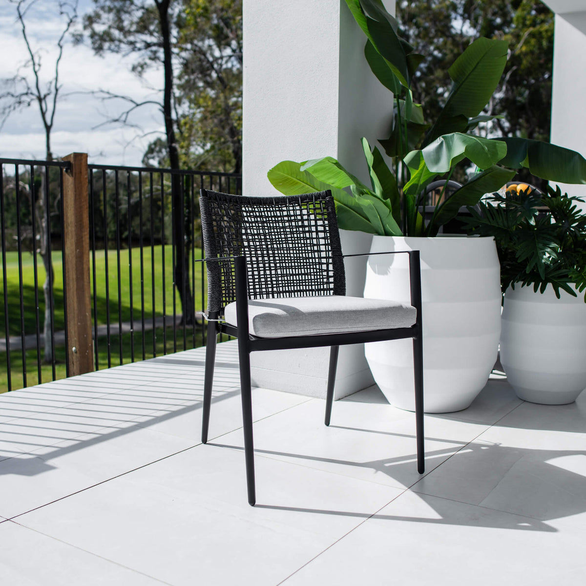 best-outdoor-furniture-Vienna Rope Chair - Outdoor Chair #color_BLACK