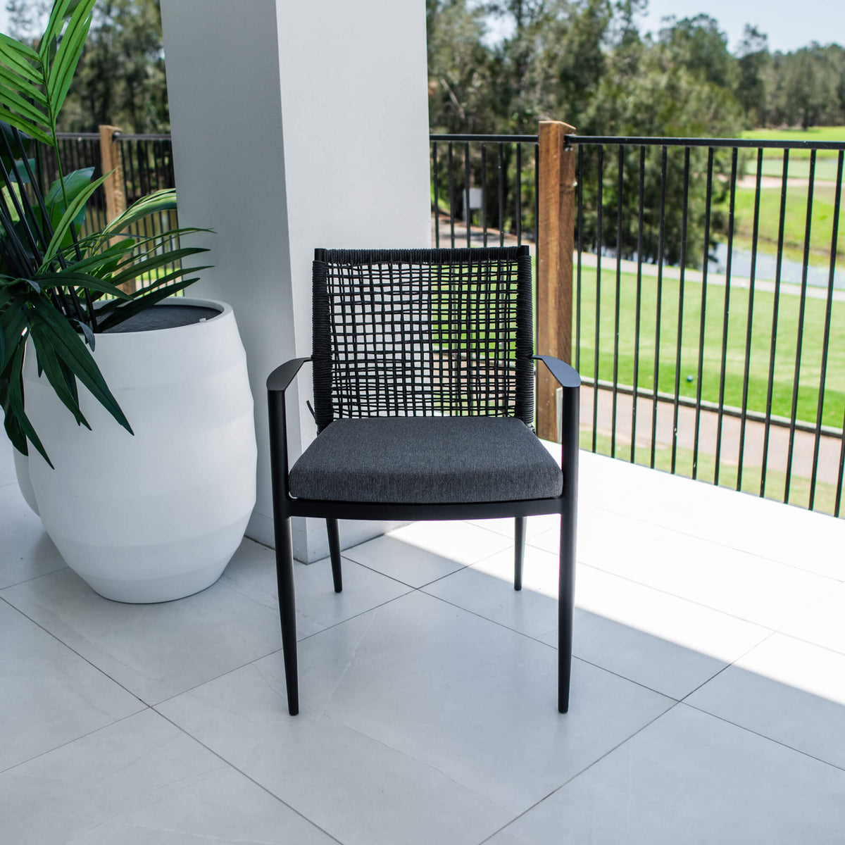 best-outdoor-furniture-Vienna Rope Chair - Outdoor Chair #color_BLACK