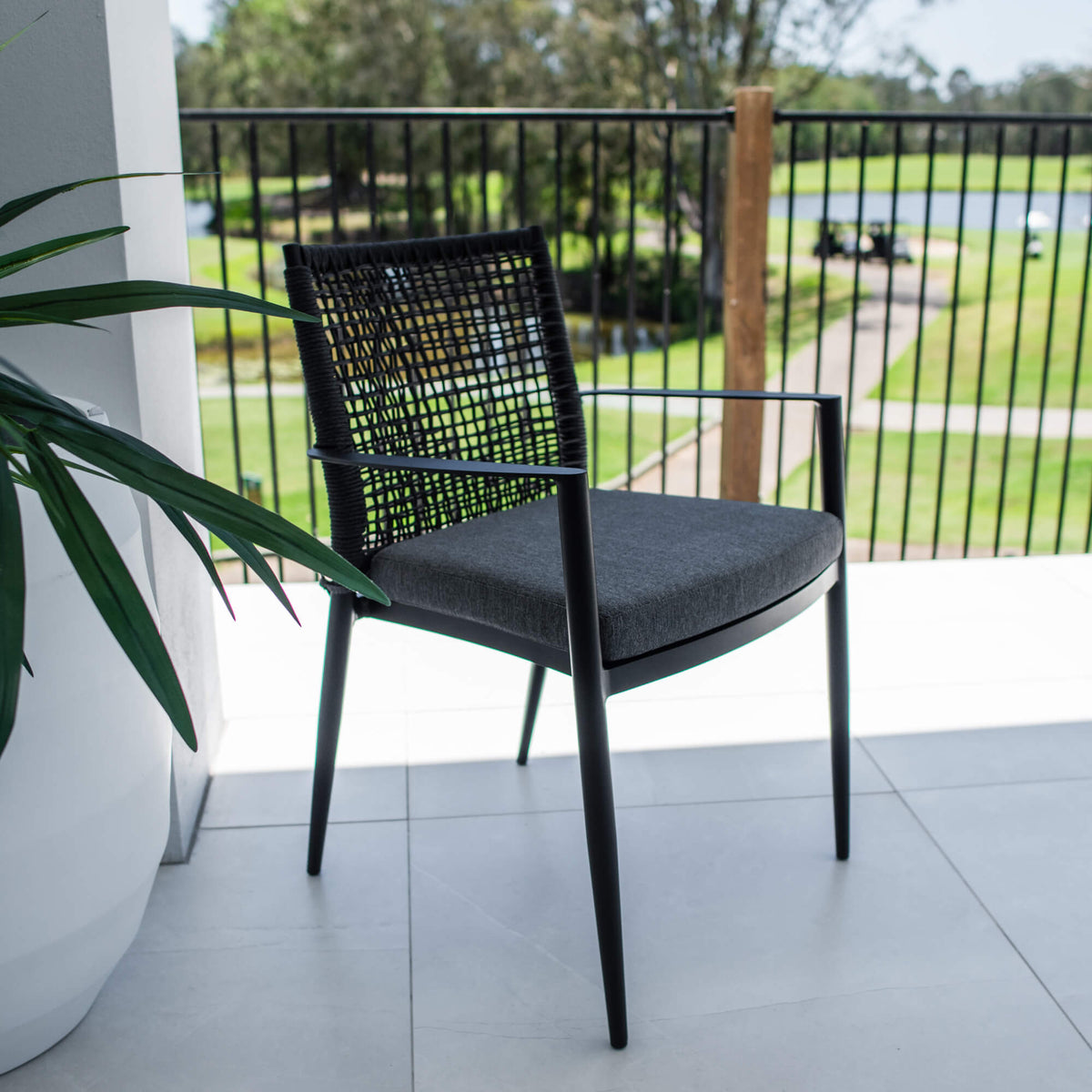 best-outdoor-furniture-Vienna Rope Chair - Outdoor Chair #color_BLACK