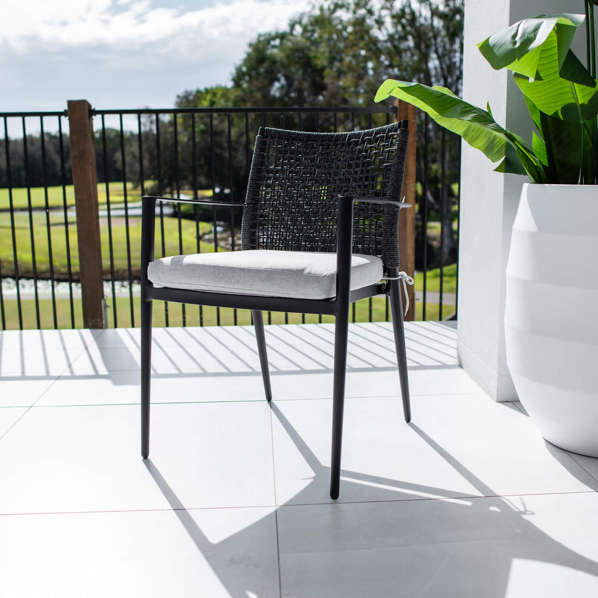 best-outdoor-furniture-Vienna Rope Chair - Outdoor Chair #color_BLACK