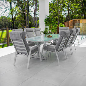 best-outdoor-furniture-Andorra - Coast Moon - 9pce Outdoor Dining Set (215) White Grey