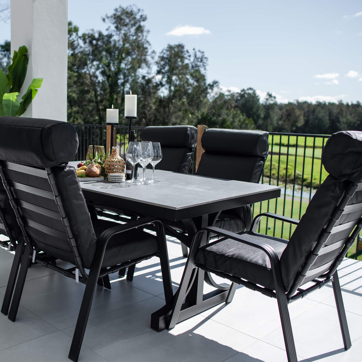 best-outdoor-furniture-Andorra Malibu - 7pce (180x100) - Outdoor Dining Set #color_BLACK
