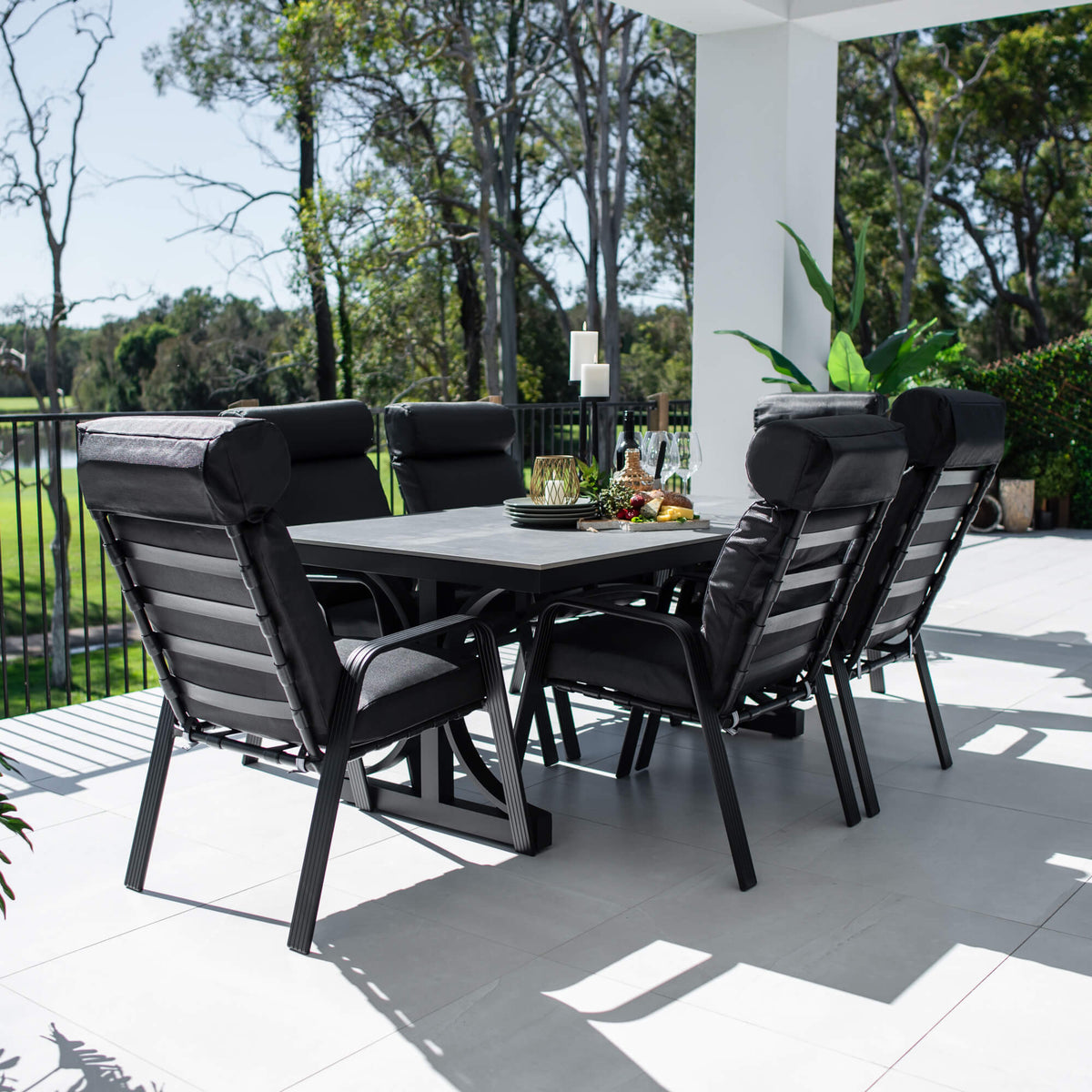 best-outdoor-furniture-Andorra Malibu - 7pce (180x100) - Outdoor Dining Set #color_BLACK