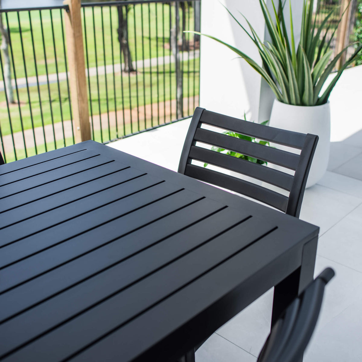 best-outdoor-furniture-Apollo Aria - 7pce (150x80) - Outdoor Dining Set #color_BLACK