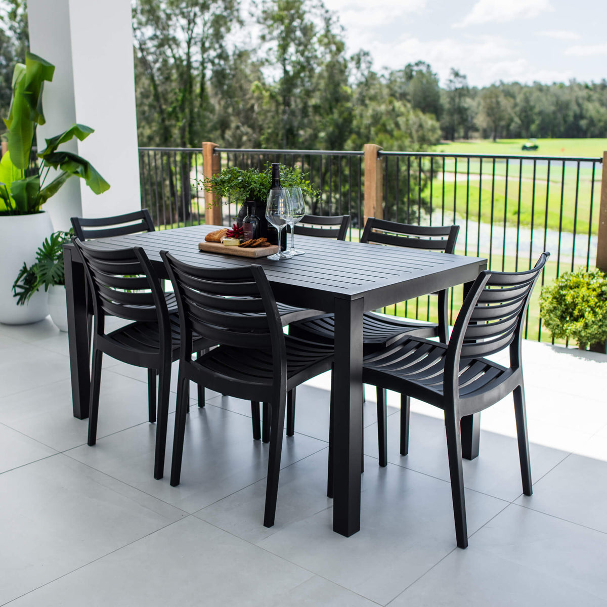 best-outdoor-furniture-Apollo Aria - 7pce (150x80) - Outdoor Dining Set #color_BLACK