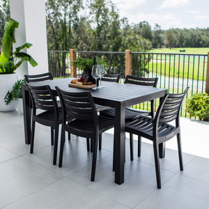 best-outdoor-furniture-Apollo Aria - 7pce (150x80) - Outdoor Dining Set #color_BLACK