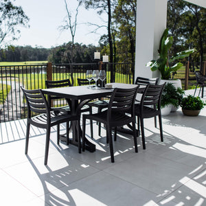best-outdoor-furniture-Apollo Chester Moon - 7pce (150x80) - Outdoor Dining Set #color_BLACK