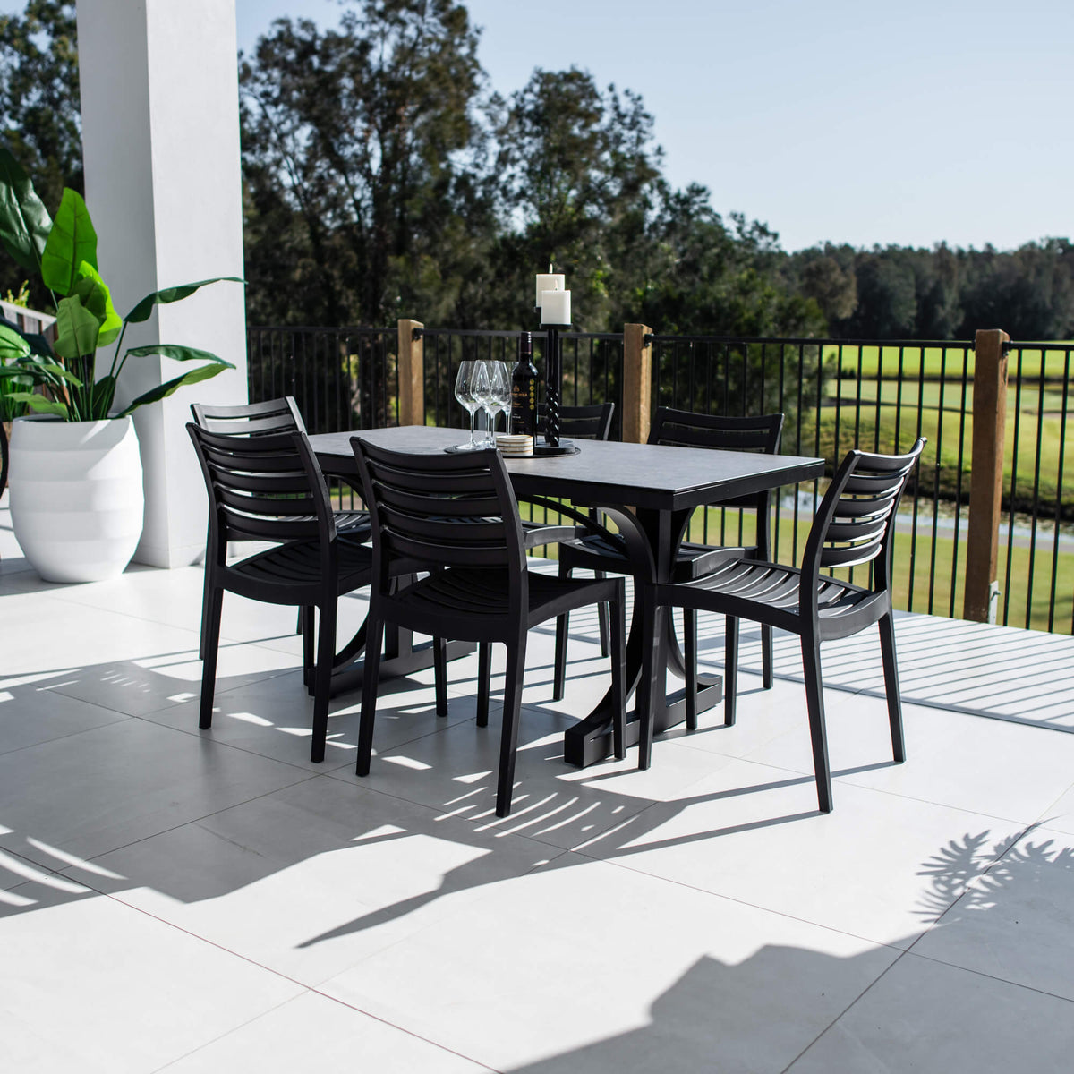 best-outdoor-furniture-Apollo Chester Moon - 7pce (150x80) - Outdoor Dining Set #color_BLACK