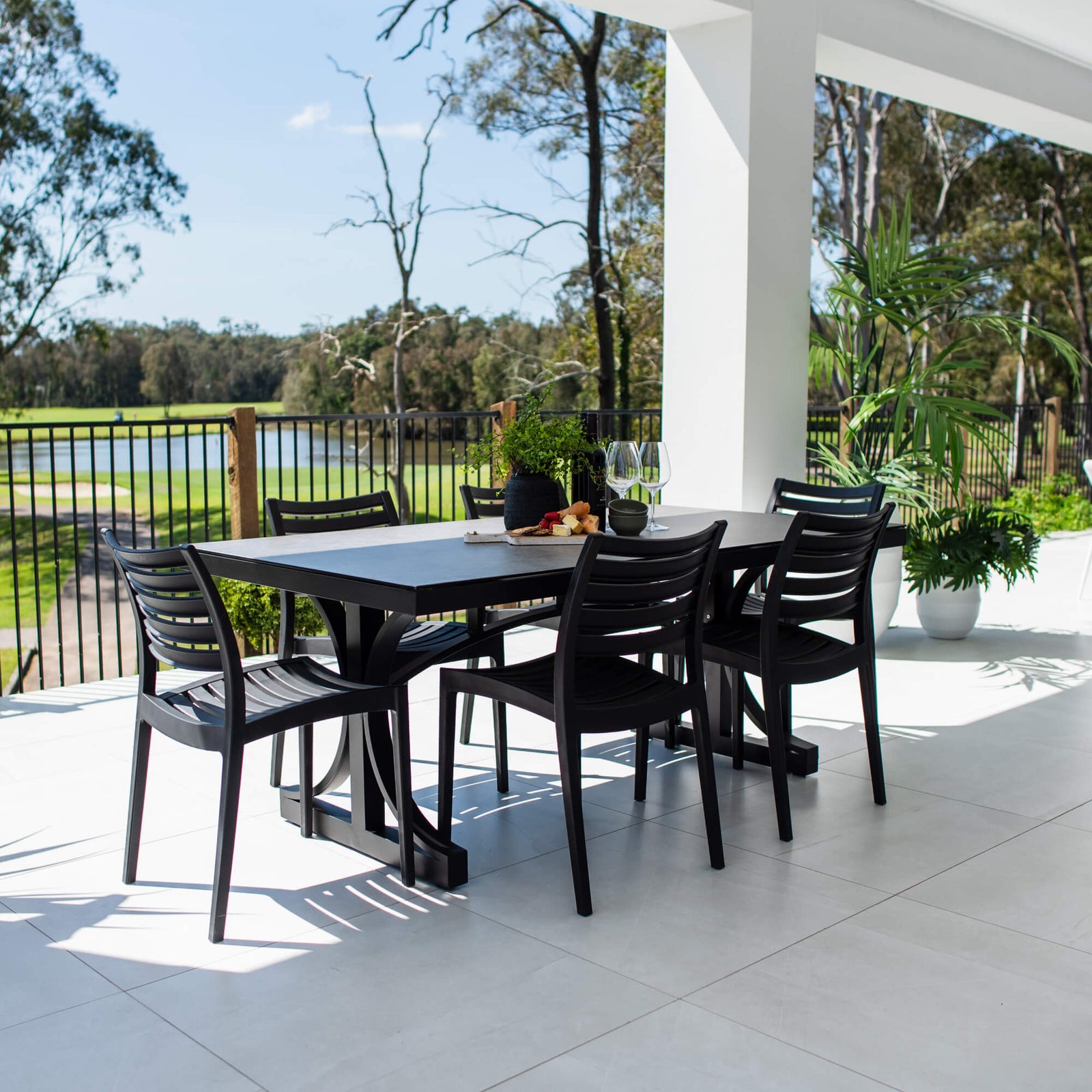 best-outdoor-furniture-Apollo Chester Moon - 7pce (180x100) - Outdoor Dining Set #color_BLACK