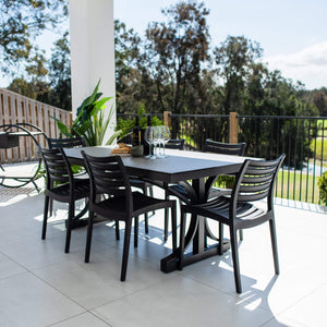 best-outdoor-furniture-Apollo Chester Moon - 7pce (180x100) - Outdoor Dining Set #color_BLACK