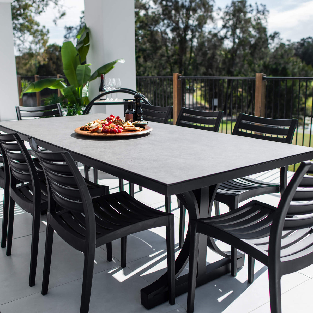 best-outdoor-furniture-Apollo Chester Moon - 9pce (215x100) - Outdoor Dining Set #color_BLACK