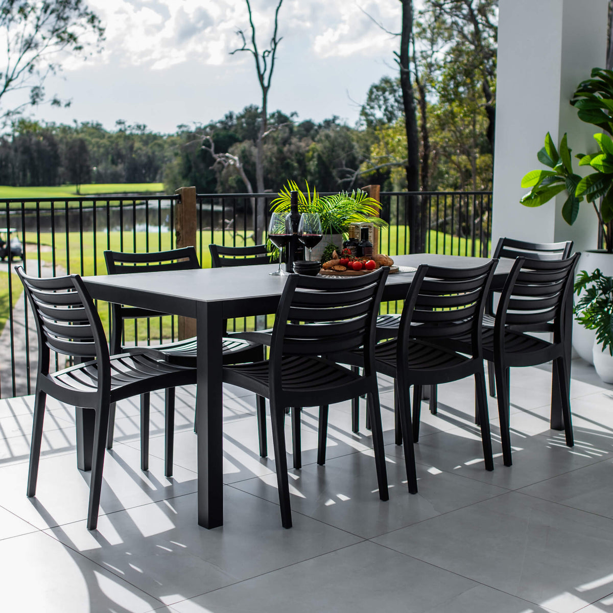 best-outdoor-furniture-Apollo Cruz - 9pce (200x90) - Outdoor Dining Set #color_BLACK-CHARCOAL