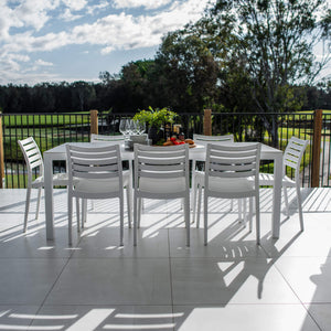 best-outdoor-furniture-Apollo Cruz - 9pce (200x90) - Outdoor Dining Set #color_WHITE-GREY