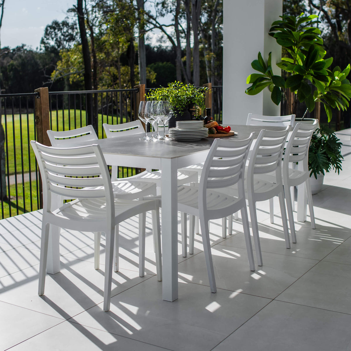 best-outdoor-furniture-Apollo Cruz - 9pce (200x90) - Outdoor Dining Set #color_WHITE-GREY