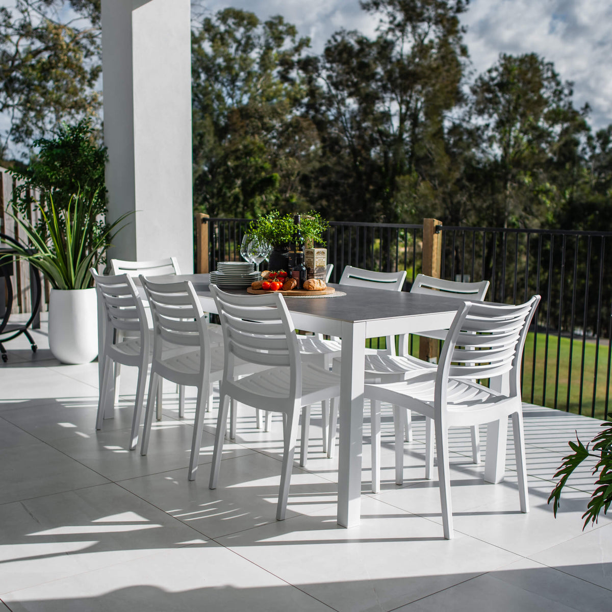 best-outdoor-furniture-Apollo Cruz - 9pce (200x90) - Outdoor Dining Set #color_WHITE-GREY
